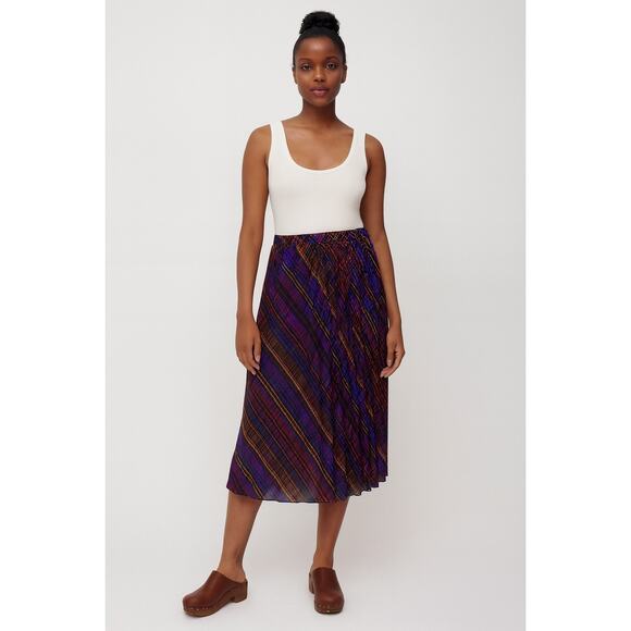 Live 4 Truth Plaid Midi Skirt Women’s XL Purple Multicolor Pleated Polyester New - Picture 8 of 8